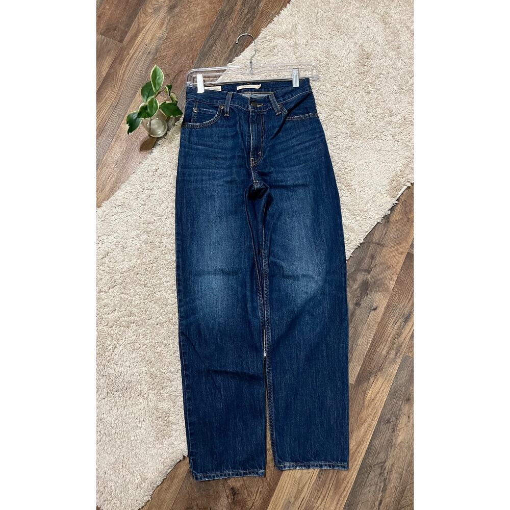 Levi's Premium Size 23 Dark Wash Whiskered High-Rise Dad Jeans - Picture 2 of 9